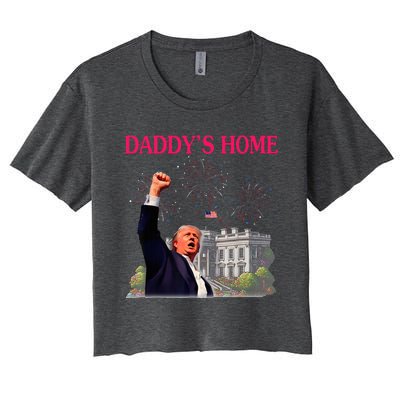 Trump DaddyS Home Bye Joe Biden Drops Out Run For Election Women's Crop Top Tee