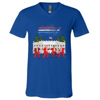 Trump Daddys Home White House Dance Make Xmas Great Again Gift V-Neck T-Shirt