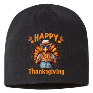 Turkey Day Happy Thanksgiving Family Dinner Sustainable Beanie