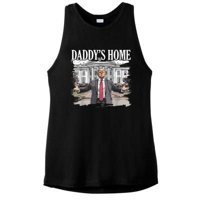 Trump Daddys Home White House 2024 Ladies PosiCharge Tri-Blend Wicking Tank