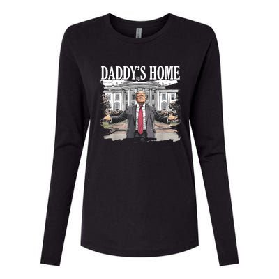 Trump Daddys Home White House 2024 Womens Cotton Relaxed Long Sleeve T-Shirt