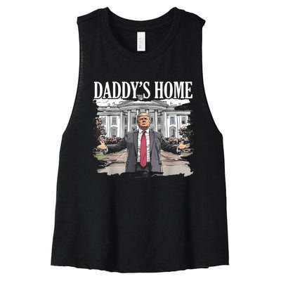 Trump Daddys Home White House 2024 Women's Racerback Cropped Tank