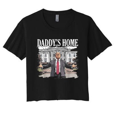 Trump Daddys Home White House 2024 Women's Crop Top Tee