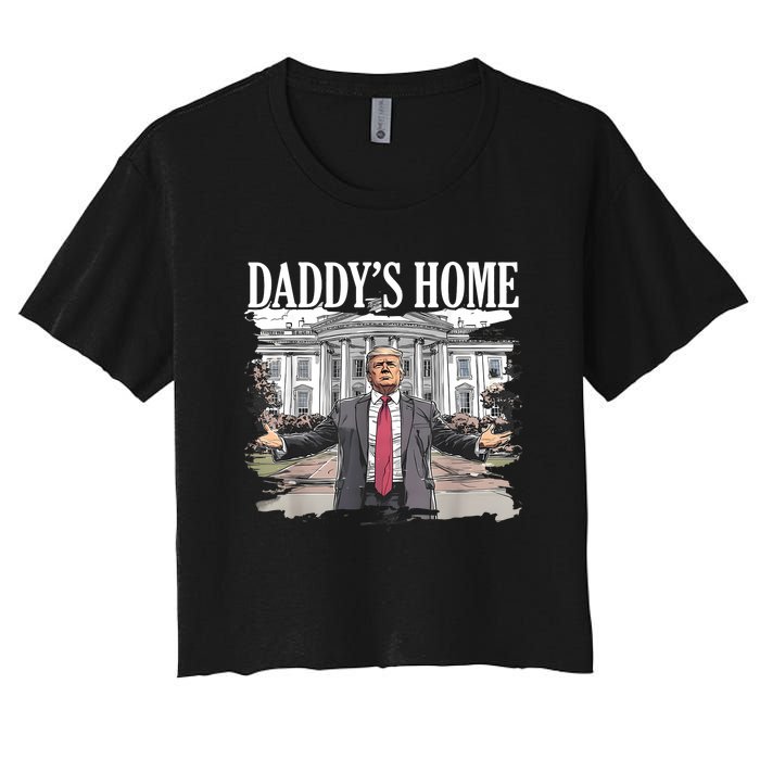 Trump Daddys Home White House 2024 Women's Crop Top Tee