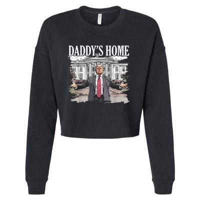 Trump Daddys Home White House 2024 Cropped Pullover Crew