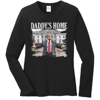 Trump Daddys Home White House 2024 Ladies Long Sleeve Shirt