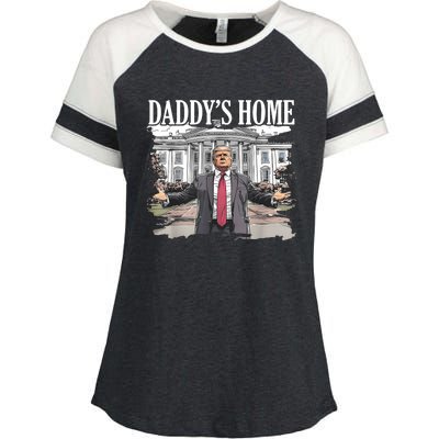 Trump Daddys Home White House 2024 Enza Ladies Jersey Colorblock Tee