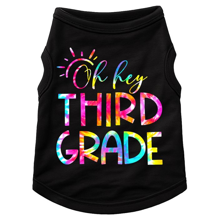 Tie Dye Hello 3rd Third Grade Teacher Student Back To School Doggie Tank