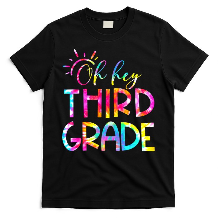 Tie Dye Hello 3rd Third Grade Teacher Student Back To School T-Shirt