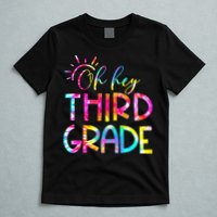 Tie Dye Hello 3rd Third Grade Teacher Student Back To School T-Shirt