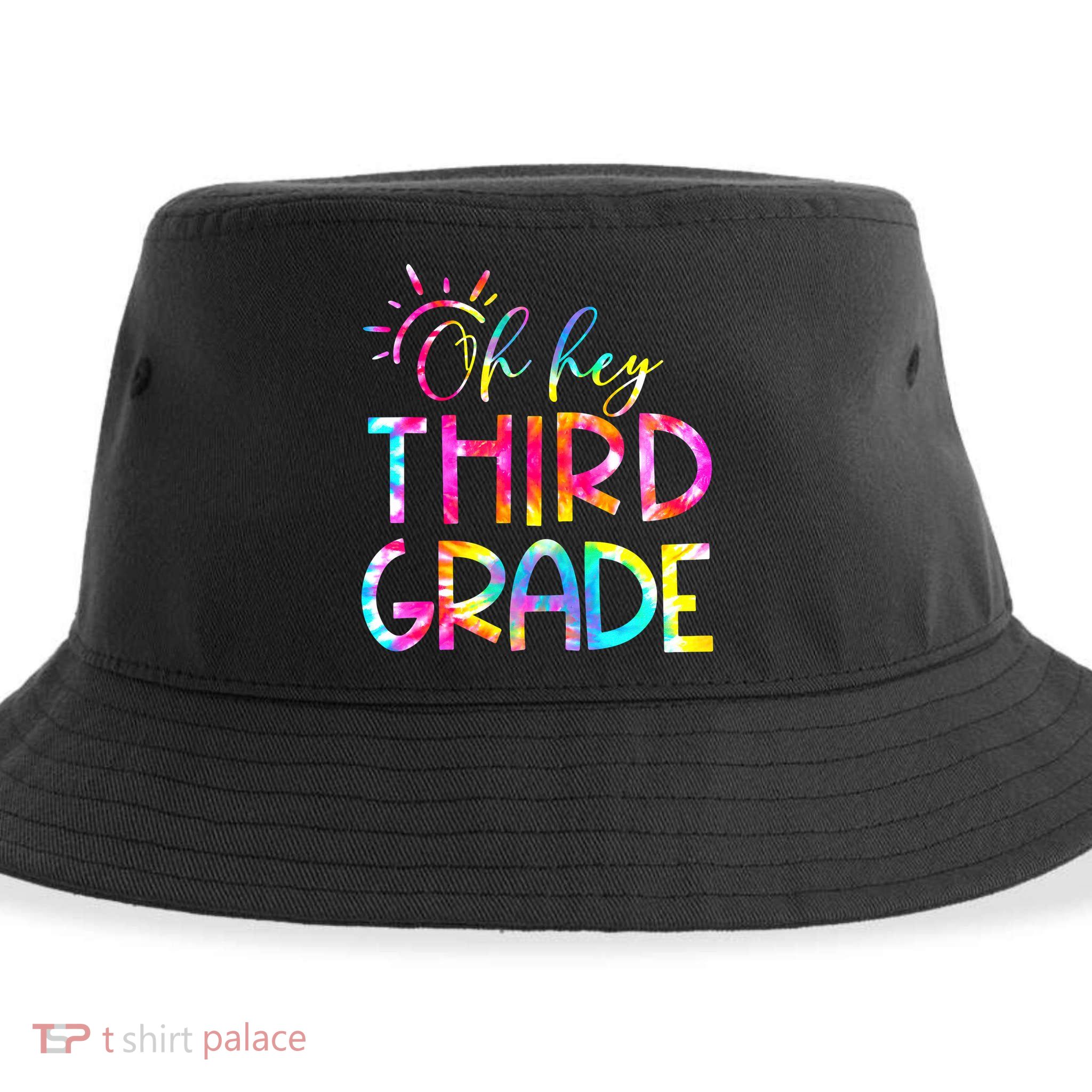 Tie Dye Hello 3rd Third Grade Teacher Student Back To School Sustainable Bucket Hat