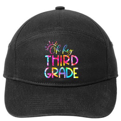 Tie Dye Hello 3rd Third Grade Teacher Student Back To School 7-Panel Snapback Hat