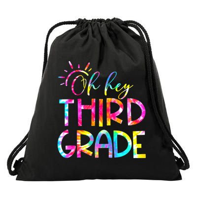 Tie Dye Hello 3rd Third Grade Teacher Student Back To School Drawstring Bag