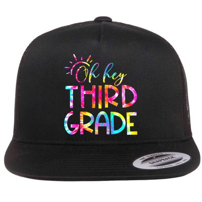 Tie Dye Hello 3rd Third Grade Teacher Student Back To School Flatbill Hat