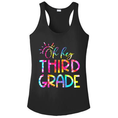 Tie Dye Hello 3rd Third Grade Teacher Student Back To School Ladies PosiCharge Competitor Racerback Tank