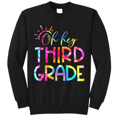 Tie Dye Hello 3rd Third Grade Teacher Student Back To School Tall Sweatshirt