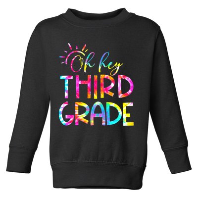 Tie Dye Hello 3rd Third Grade Teacher Student Back To School Toddler Sweatshirt