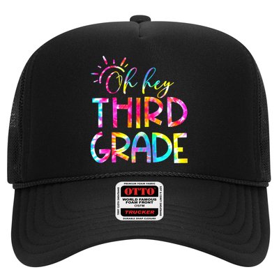 Tie Dye Hello 3rd Third Grade Teacher Student Back To School Trucker Hat