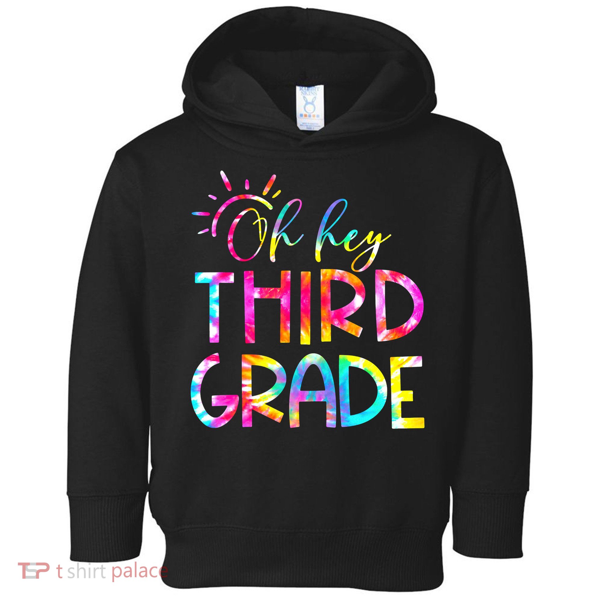 Tie Dye Hello 3rd Third Grade Teacher Student Back To School Toddler Hoodie