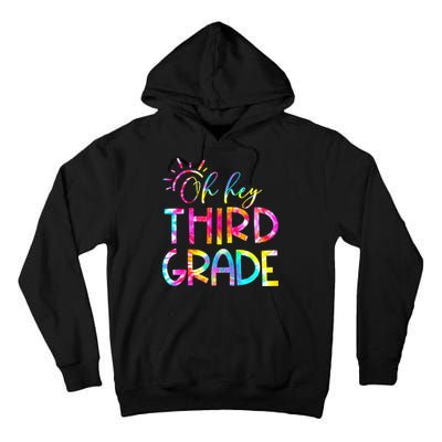 Tie Dye Hello 3rd Third Grade Teacher Student Back To School Tall Hoodie