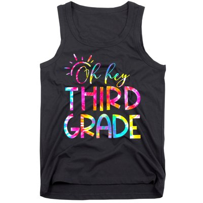 Tie Dye Hello 3rd Third Grade Teacher Student Back To School Tank Top