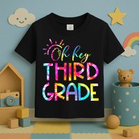 Tie Dye Hello 3rd Third Grade Teacher Student Back To School Toddler T-Shirt