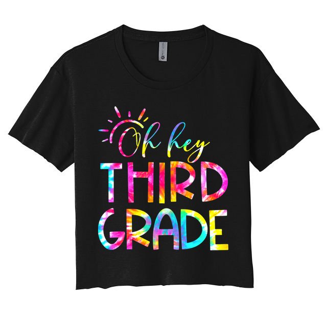 Tie Dye Hello 3rd Third Grade Teacher Student Back To School Crop Top