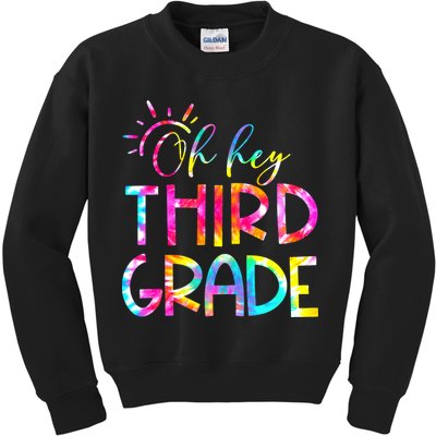 Tie Dye Hello 3rd Third Grade Teacher Student Back To School Kids Sweatshirt