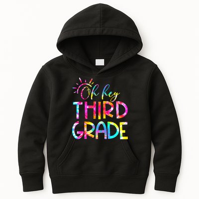Tie Dye Hello 3rd Third Grade Teacher Student Back To School Kids Hoodie