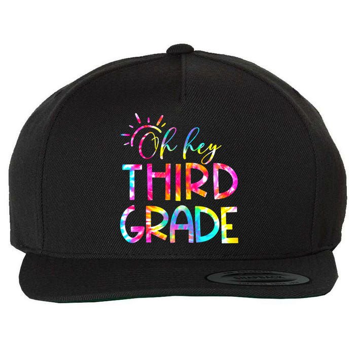 Tie Dye Hello 3rd Third Grade Teacher Student Back To School Wool Snapback Cap
