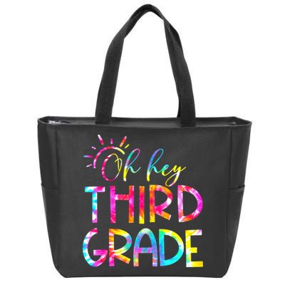 Tie Dye Hello 3rd Third Grade Teacher Student Back To School Zip Tote Bag