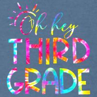 Tie Dye Hello 3rd Third Grade Teacher Student Back To School Garment-Dyed Sweatshirt