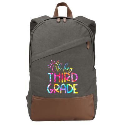 Tie Dye Hello 3rd Third Grade Teacher Student Back To School Cotton Canvas Backpack