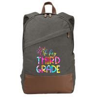 Tie Dye Hello 3rd Third Grade Teacher Student Back To School Cotton Canvas Backpack