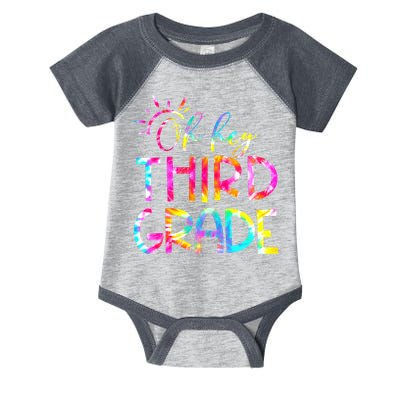 Tie Dye Hello 3rd Third Grade Teacher Student Back To School Infant Baby Jersey Bodysuit