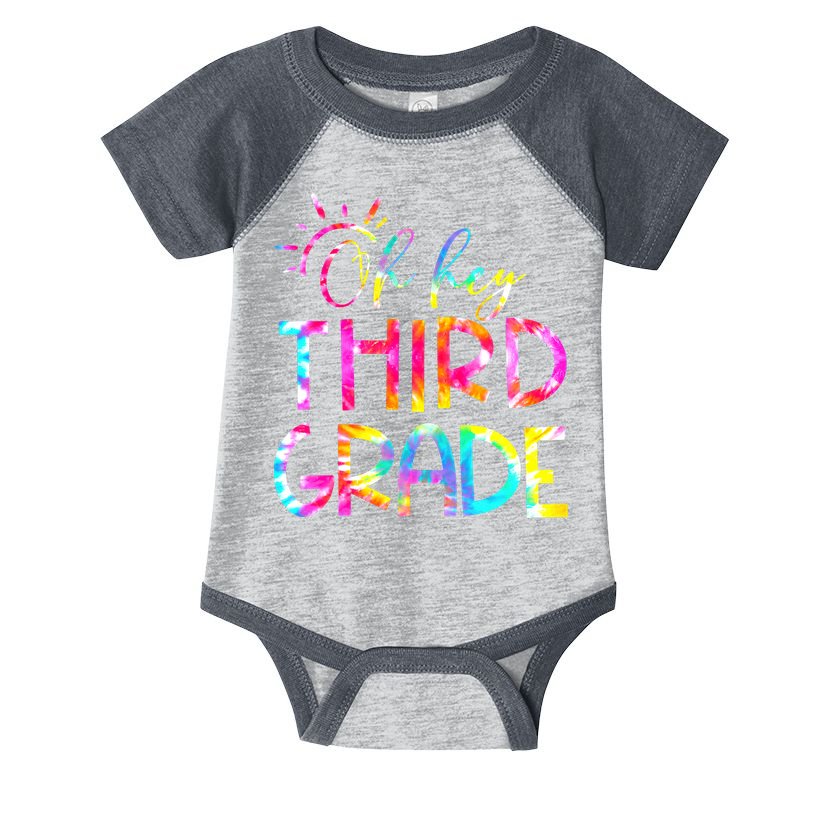 Tie Dye Hello 3rd Third Grade Teacher Student Back To School Infant Baby Jersey Bodysuit