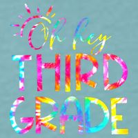 Tie Dye Hello 3rd Third Grade Teacher Student Back To School Sueded Cloud Jersey T-Shirt