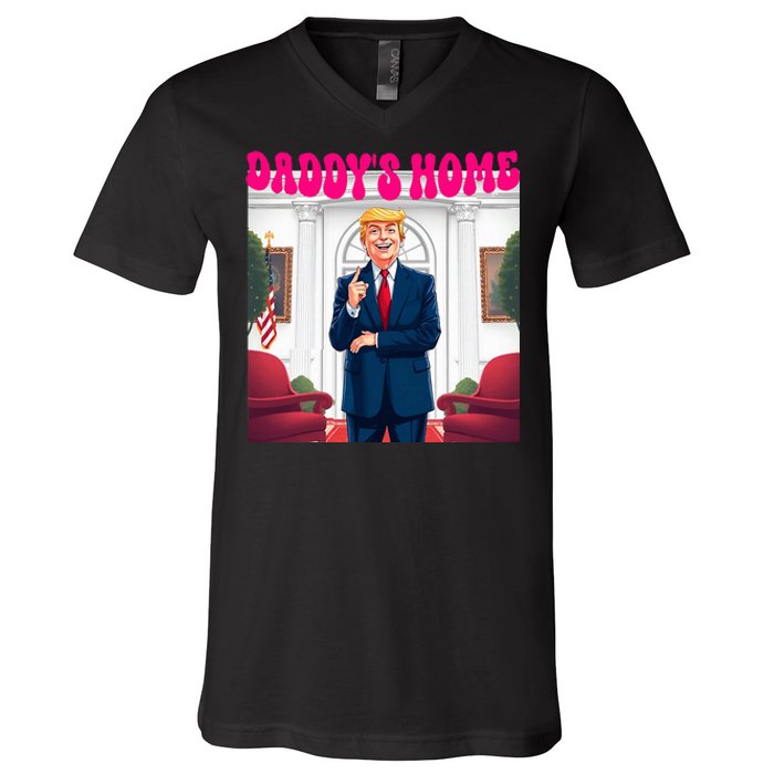 Trump DaddyS Home Bye Joe Biden V-Neck T-Shirt