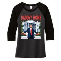 Trump Daddys Home White House Women's Tri-Blend 3/4-Sleeve Raglan Shirt