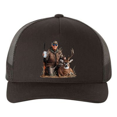 Trump Deer Hunting Donald Trump Old School Camouflage Yupoong Adult 5-Panel Trucker Hat