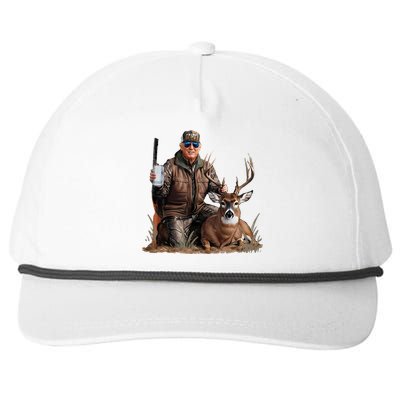 Trump Deer Hunting Donald Trump Old School Camouflage Snapback Five-Panel Rope Hat