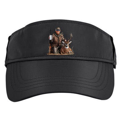 Trump Deer Hunting Donald Trump Old School Camouflage Adult Drive Performance Visor