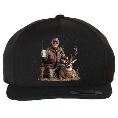 Trump Deer Hunting Donald Trump Old School Camouflage Wool Snapback Cap