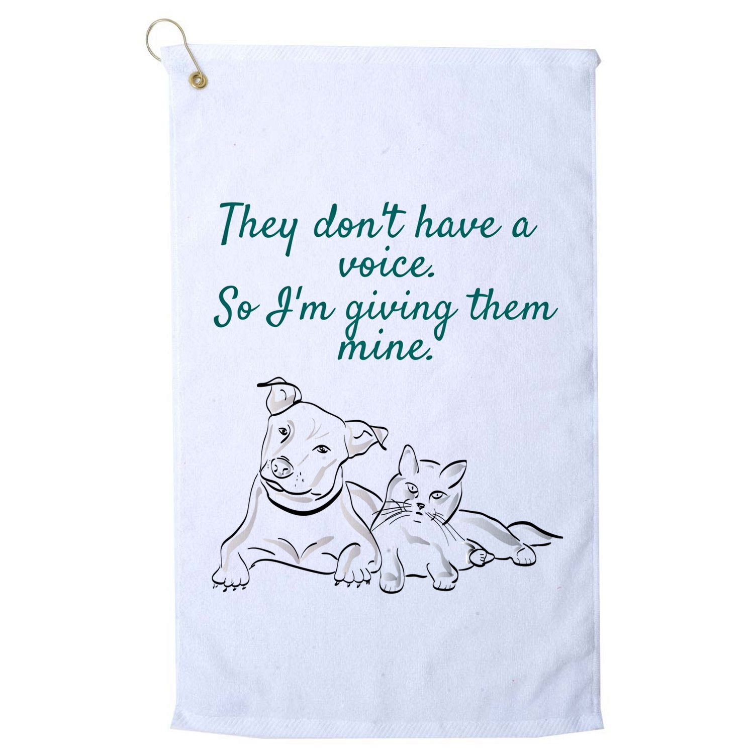 They Dont Have A Voice Animal Advocate Gift Golf Towel