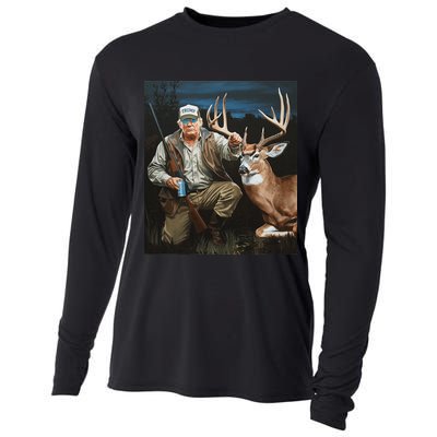 Trump Deer Hunting Donald Trump Old School Camouflage Cooling Performance Long Sleeve Crew