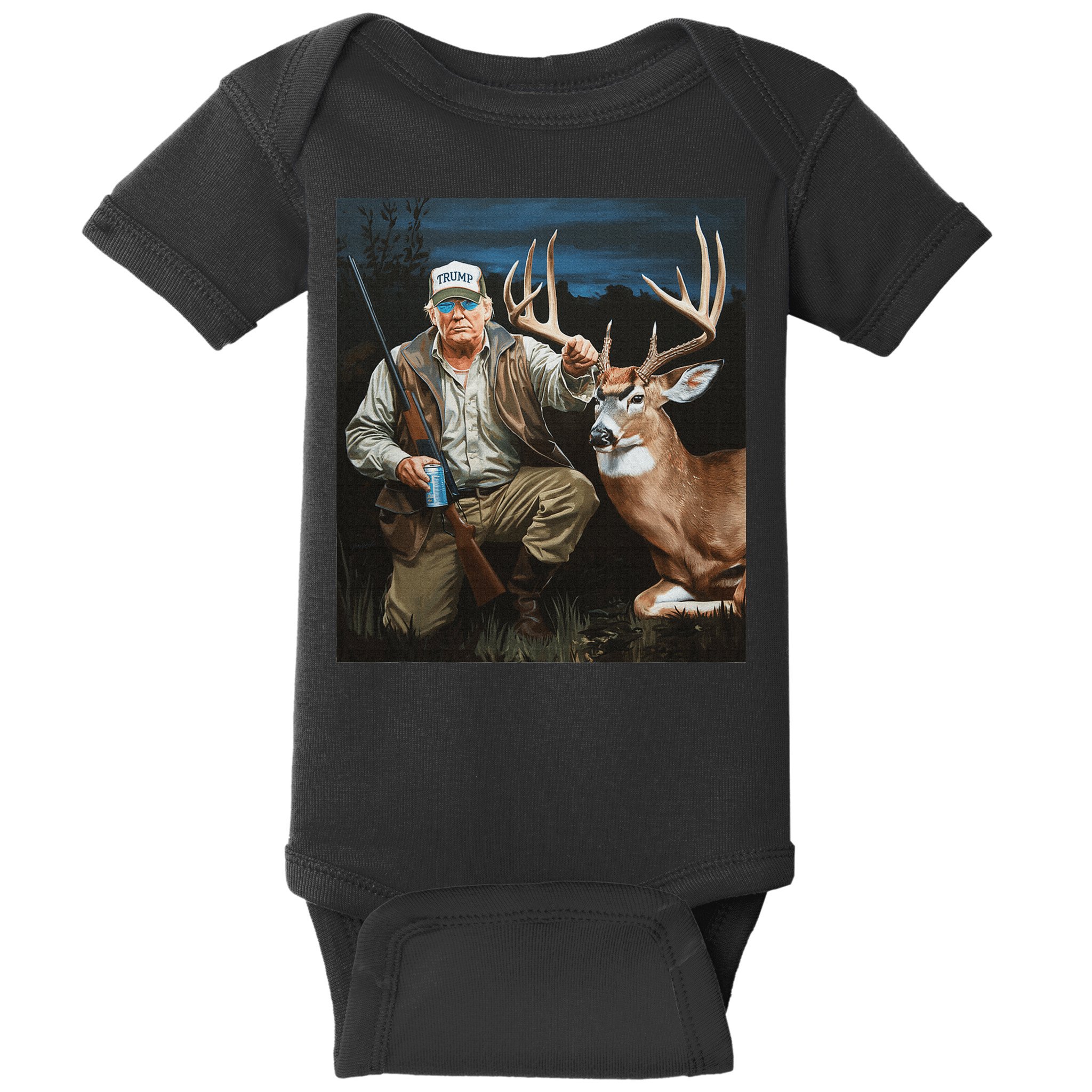 Trump Deer Hunting Donald Trump Old School Camouflage Baby Bodysuit