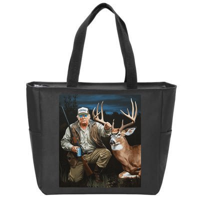 Trump Deer Hunting Donald Trump Old School Camouflage Zip Tote Bag