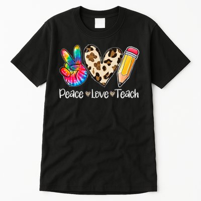 Tie Dye Hippie Peace Love Teach Teacher Appreciation Tall T-Shirt