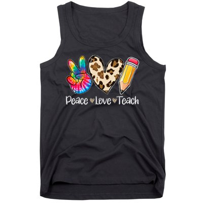 Tie Dye Hippie Peace Love Teach Teacher Appreciation Tank Top