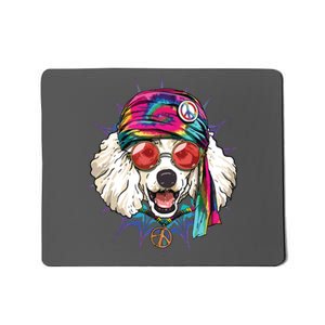 Tie Dye Hippie Poodle Hippiness Peace Love Dog Mousepad